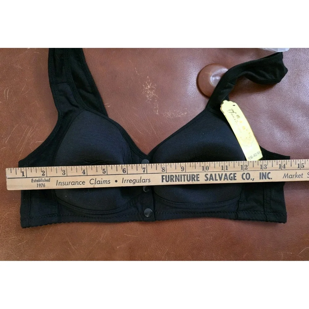 Black Front Snap Nursing Bra Wireless Comfort Bra Size 42/95 NWT Lot Of 2 - Picture 10 of 10